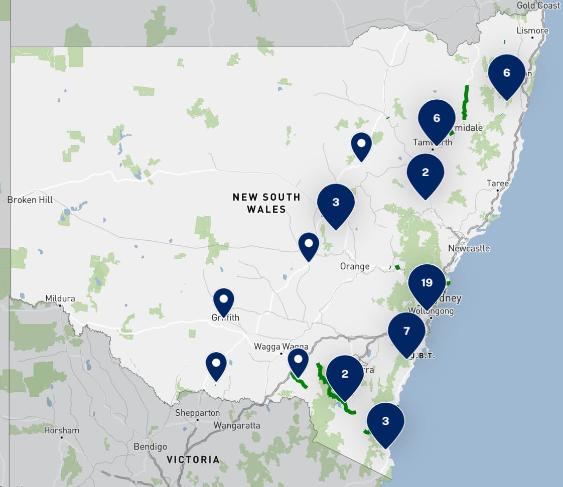 Towards Zero Safer Roads Program map